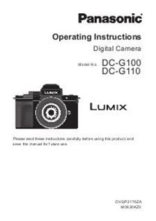 Panasonic Lumix G110 manual. Camera Instructions.